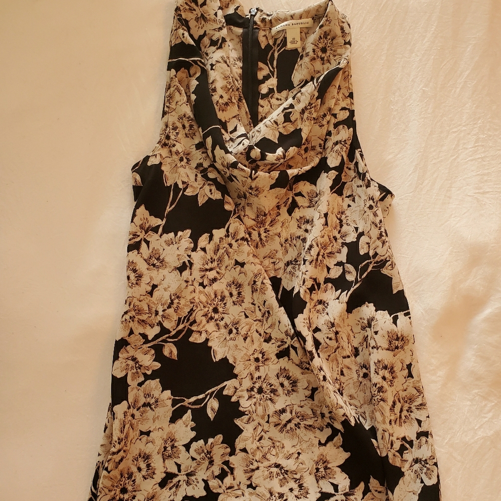 Floral Drape-neck Tank